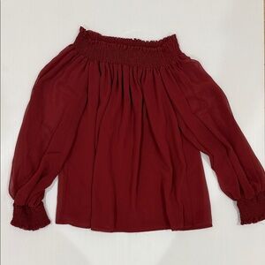 Topshop Off-Shoulder Red Blouse